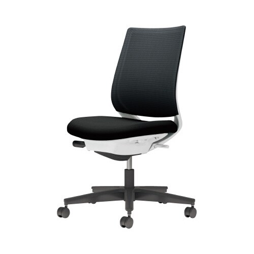 チェア ミトラ2黒脚ロー肘無M本体白黒U