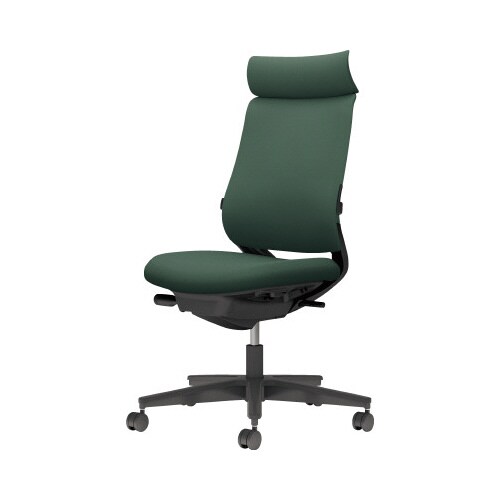 チェア ミトラ2黒脚ハイ肘無RF本体黒濃緑U