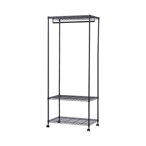 カラーメタルラック ワードローブ ブラック