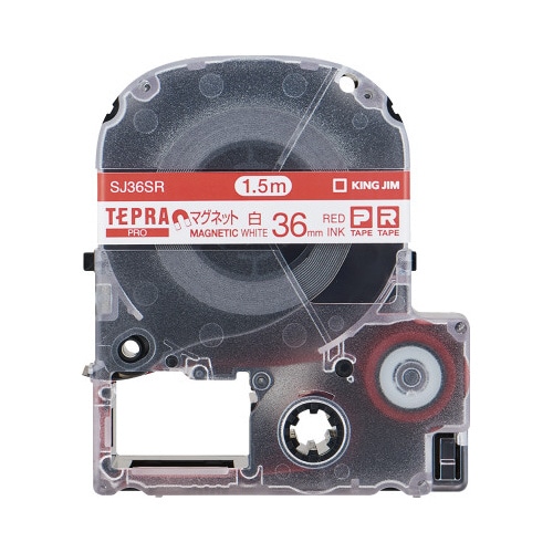 テプラ PROテープ マグネット白色36mm赤文字