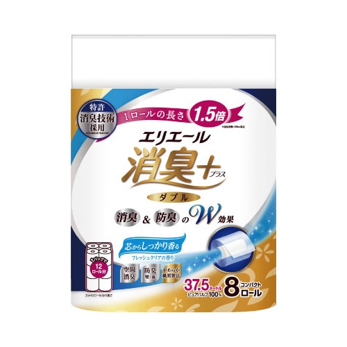 エリエールコンパクト 消臭+ W37.5m 8個