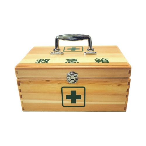 リーダー木製救急箱 Mサイズ(衛生材料セット付)