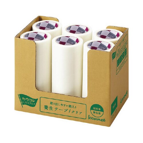 取り出しやすい箱入り養生テープ クリア 30巻