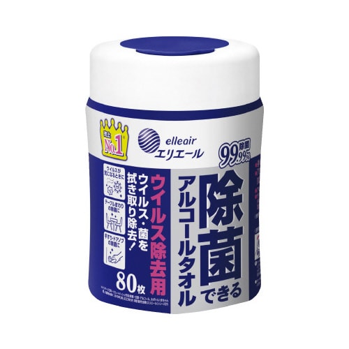 除菌できるアルコールタオルウイルス除去用本体80枚