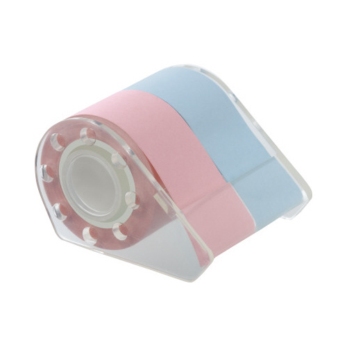 強粘着ロール付箋ケース付25mm ピンク・ブルー