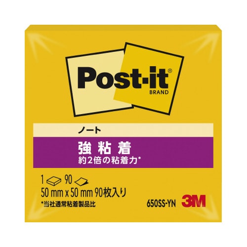 ポストイット 強粘着50×50 ネオン 黄 1冊