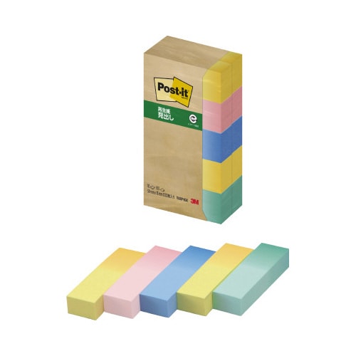 ポストイット 再生紙見出し50×15 グラデ10冊