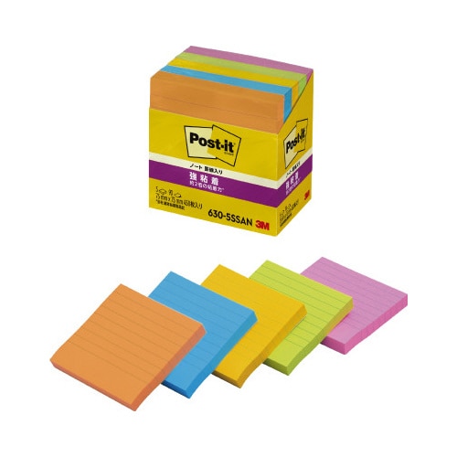 ポストイット 強粘着75×75 ラインノート 5冊