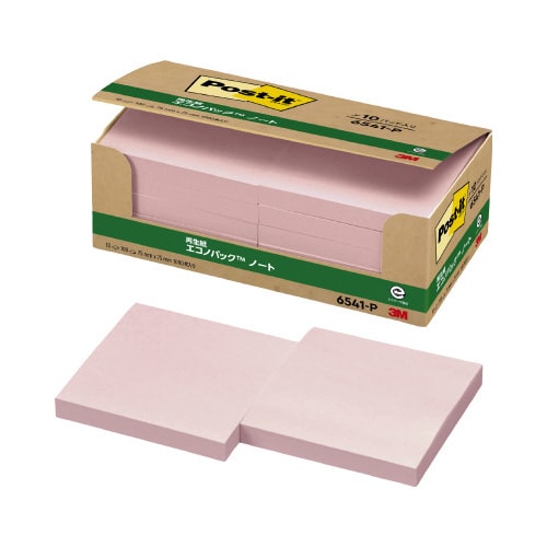 ポストイット 再生紙ノート75×75 ピンク10冊