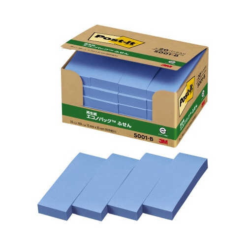 ポストイット 再生紙ふせん 75×25 青20冊