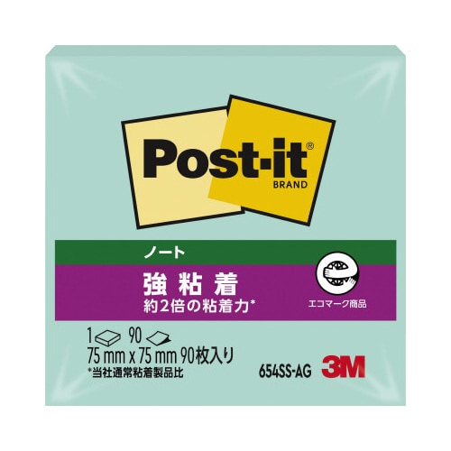 ポストイット強粘着75×75 パステル 緑 1冊