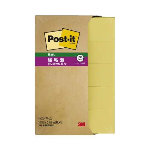 ポストイット 強粘着 50×15パステルイエロー