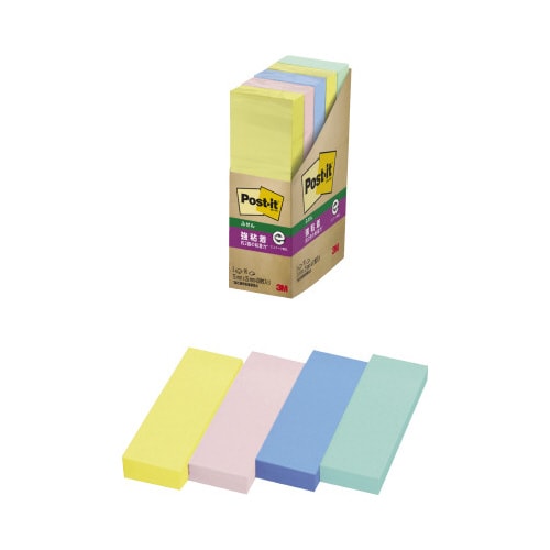 ポストイット強粘着75×25 パステル混色 5冊