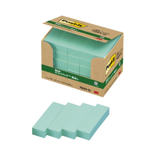 ポストイット 再生紙見出し 50×15 緑25冊