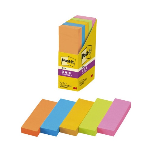 ポストイット 強粘着75×25 ネオン混色 5冊