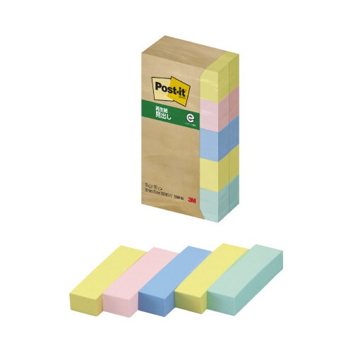 ポストイット 再生紙見出し 50×15 混色10冊