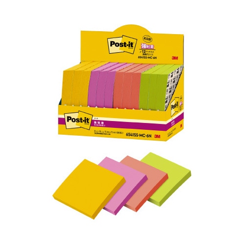 強粘着マルチカラー6 75×75 4色 12冊