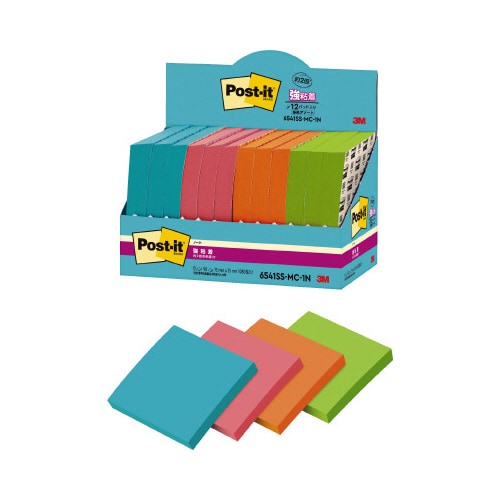 強粘着マルチカラー1 75×75 4色 12冊