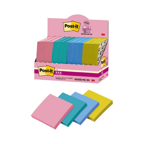 強粘着マルチカラー3 75×75 4色 12冊