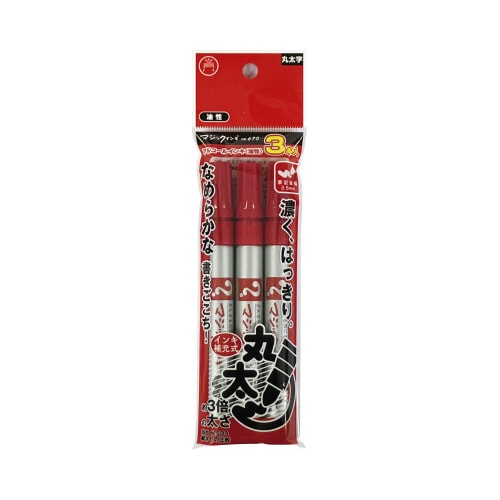 マジックインキ丸太字670赤3本入