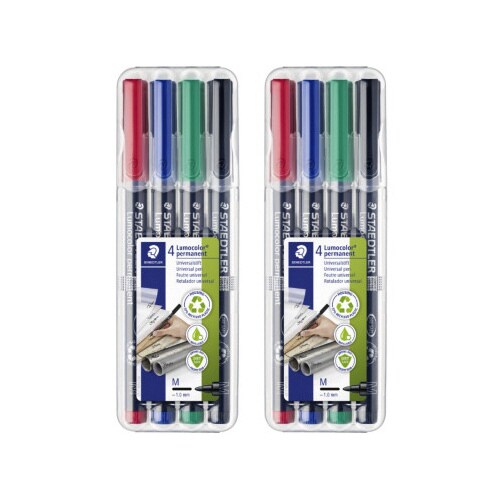 油性ペン ルモカラー 細書き 4色 ×2