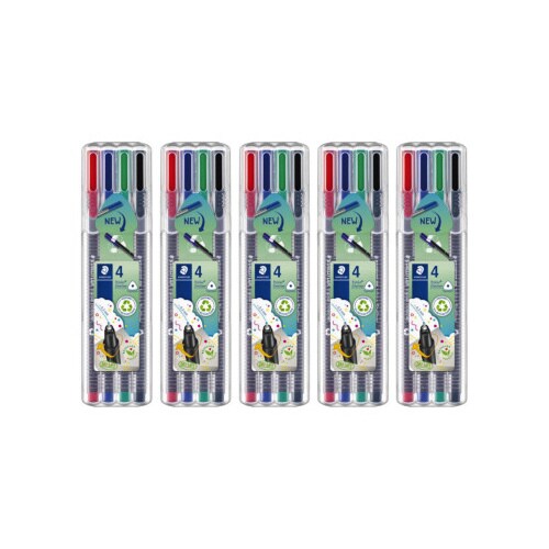 水性ペン トリプラス 0.3mm 三角軸 4色×5