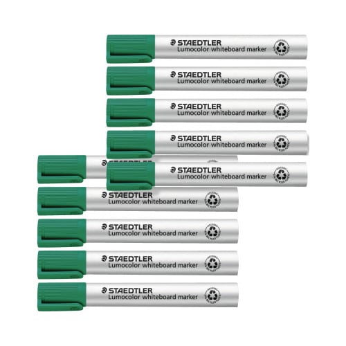 ホワイトボードマーカールモカラー角芯グリーン×10