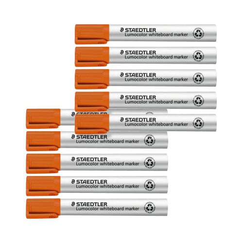 ホワイトボードマーカールモカラー丸芯オレンジ×10