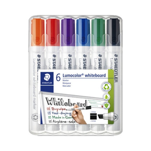 ホワイトボードマーカー ルモカラー 角芯6色セット