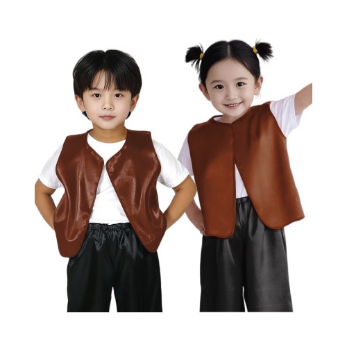 ソフトサテンベスト J 茶