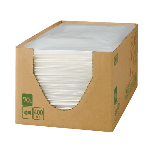 箱入り増量低密度薄手ゴミ袋 70L 400枚