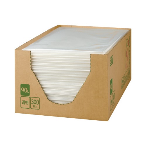 箱入り増量低密度薄手ゴミ袋 90L 300枚×2