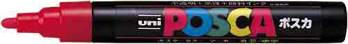 水性マーカー ポスカ 中字 赤