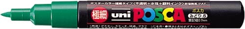 水性マーカー ポスカ 極細 緑