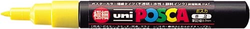水性マーカー ポスカ 極細 黄
