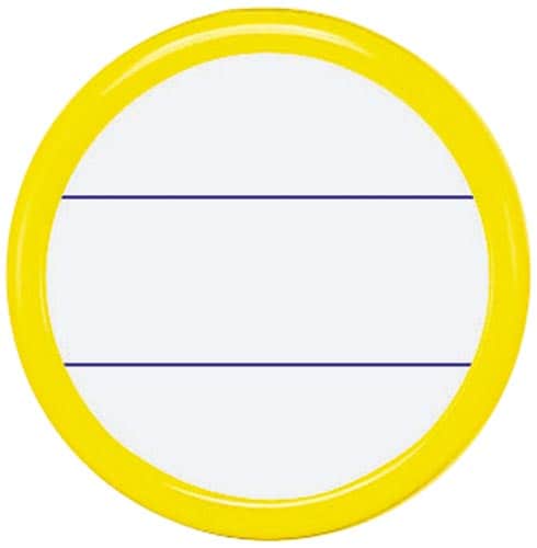 丸型名札 安全ピン・クリップ両用型 黄 10個