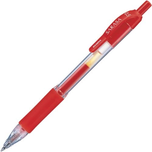 サラサ0.5mm 赤10本