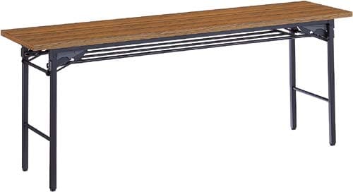 脚折りたたみテーブル棚付D600チーク4台以上