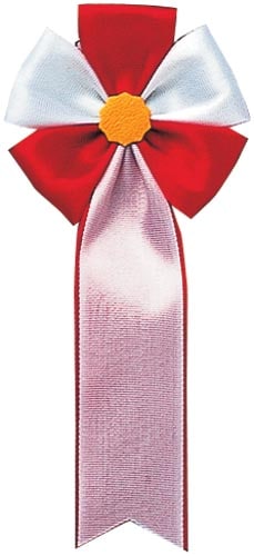 記章リボン 五方 赤 10個入