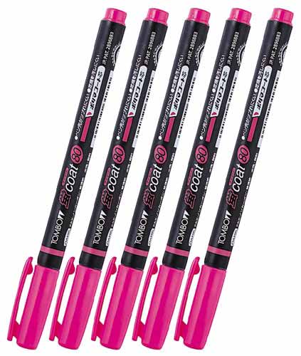 蛍光マーカー 蛍コート80 桃 5本パック