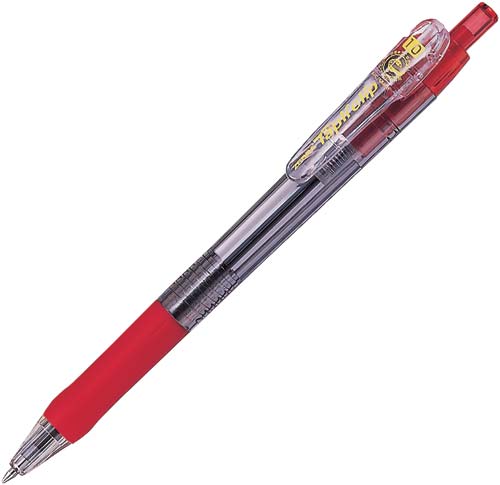 ノック式 タプリクリップボールペン 1.0mm 赤