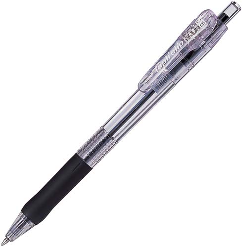ノック式 タプリクリップボールペン 0.5mm 黒