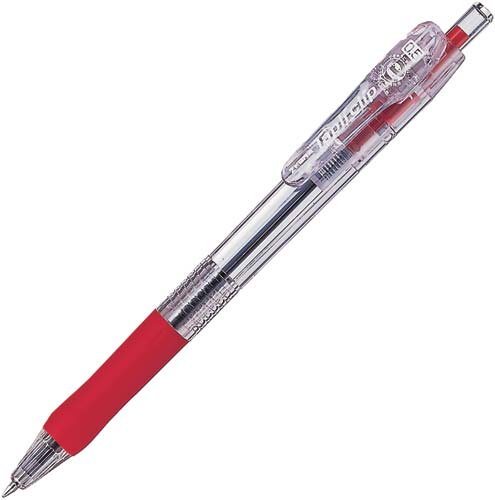ノック式 タプリクリップボールペン 0.5mm 赤