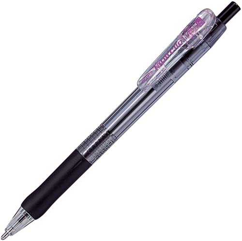 ノック式 タプリクリップボールペン 1.6mm 黒