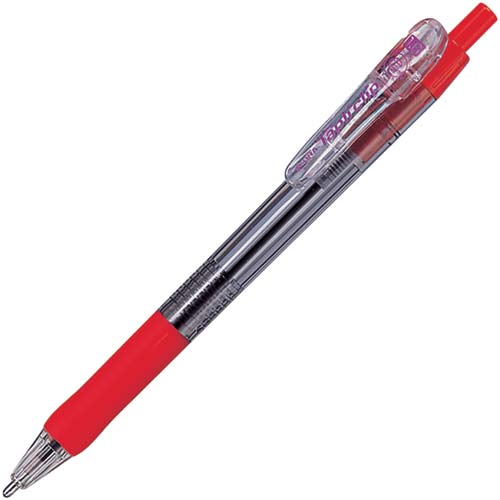 ノック式 タプリクリップボールペン 1.6mm 赤