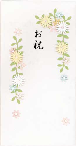 祝儀袋 PC 金封 お祝 花の枠 白 6個