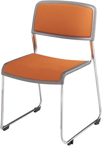会議用イス 布張り オレンジ