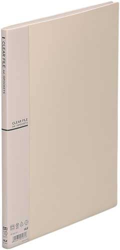 クリアファイルA4縦10ポケット アイボリー