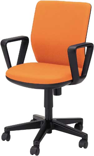 AX OAチェア Tタイプ 肘付 オレンジ4脚以上