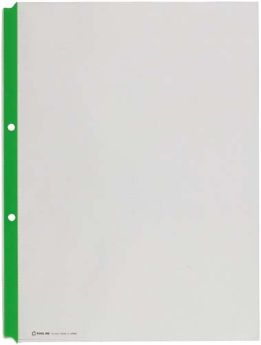 カラーガードポケットA4縦2穴テープ色緑 100枚